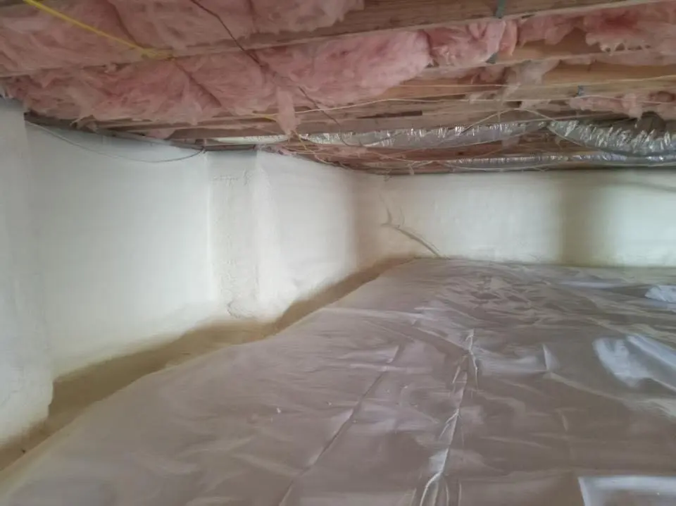 Crawl space encapsulation with closed-cell spray foam for Metal Roof Coating in Millbury